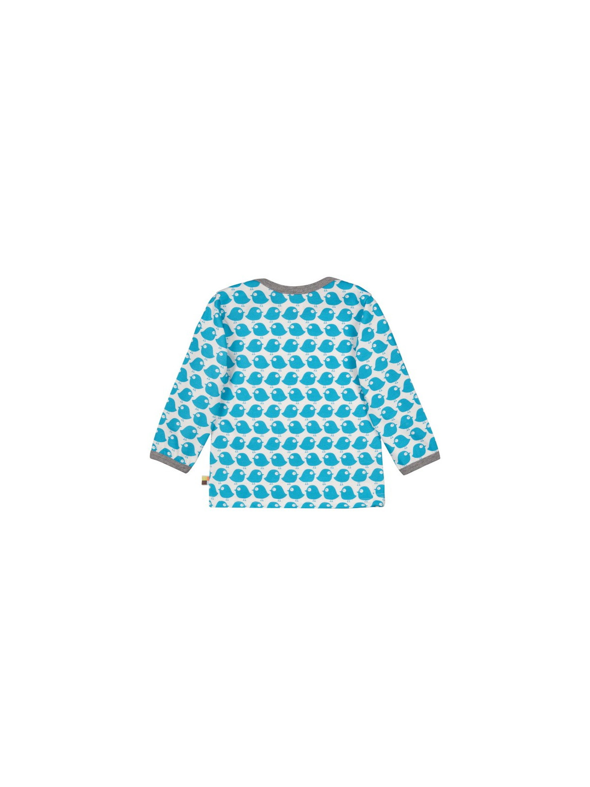 loud + proud - Bio Baby Langarmshirt mit Vogel-Druck, petrol