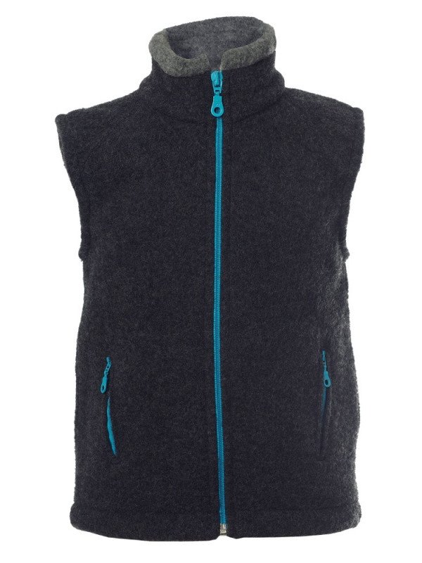 Reiff - Bio Kinder Fleece Weste, Wolle, anthrazit