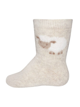 Ewers - Bio Baby Socken mit Schaf-Motiv, beige