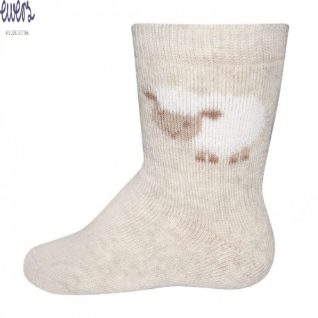 Ewers - Bio Baby Socken mit Schaf-Motiv, beige