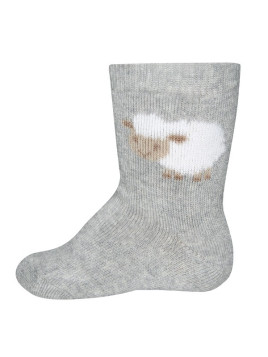 Ewers - Bio Baby Socken mit Schaf-Motiv, grau