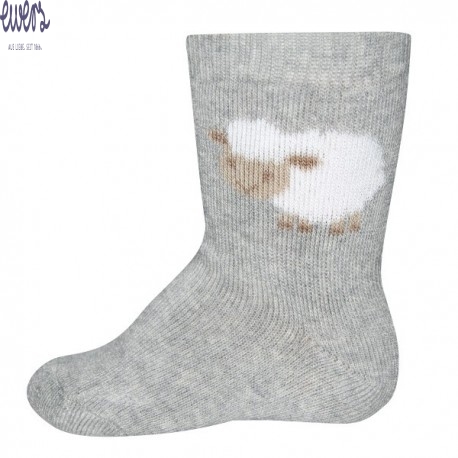 Ewers - Bio Baby Socken mit Schaf-Motiv, grau