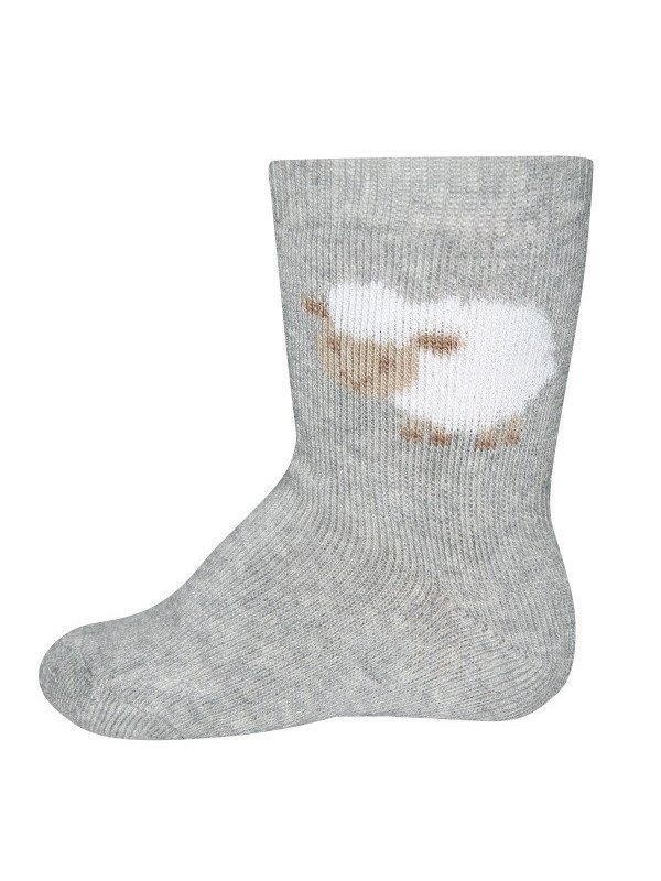 Ewers - Bio Baby Socken mit Schaf-Motiv, grau