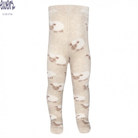 Ewers - Bio Baby Strumpfhose mit Schaf-Motiv, beige