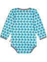 loud + proud - Bio Baby Body langarm mit Vogel-Druck, petrol