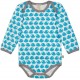 loud + proud - Bio Baby Body langarm mit Vogel-Druck, petrol