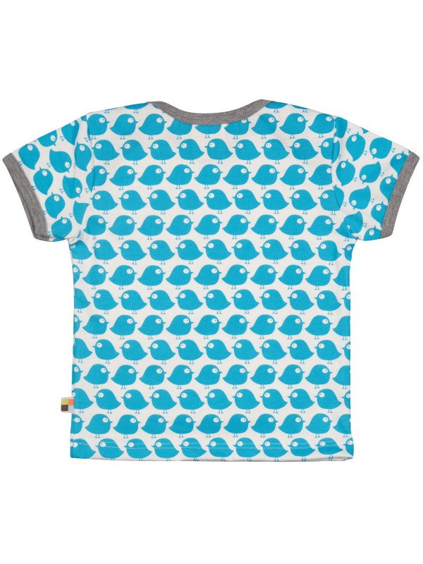 loud + proud - Bio Kinder T-Shirt mit Vogel-Druck, petrol