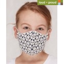 loud + proud - Bio Kinder Mund- und Nasenmaske mit Affen-Druck, blau