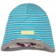 loud + proud - Bio Kinder Wende Mütze mit Streifen und Ameisen-Druck, petrol