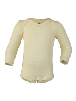ENGEL - Bio Baby Body langarm, Wolle/Seide, natur