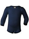ENGEL - Bio Baby Body langarm, Wolle/Seide, marine