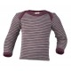 ENGEL - Bio Baby Schlupfhemd langarm gestreift, Wolle/Seide, hellgrau/orchidee