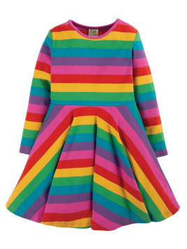 frugi - Bio Kinder Jersey Kleid "Sofia" Regenbogen