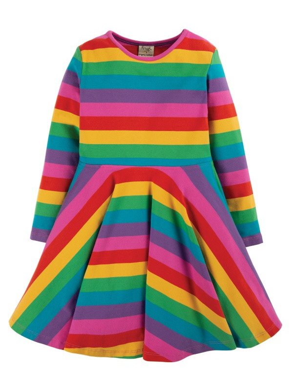 frugi - Bio Kinder Jersey Kleid "Sofia" Regenbogen
