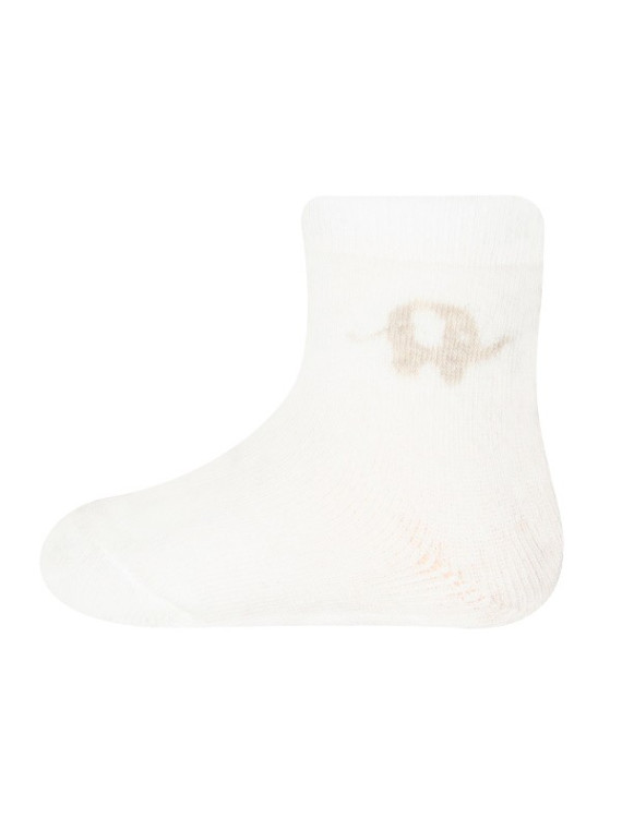 Ewers - Bio Baby Socken Doppelpack mit Elefanten-Motiv, beige