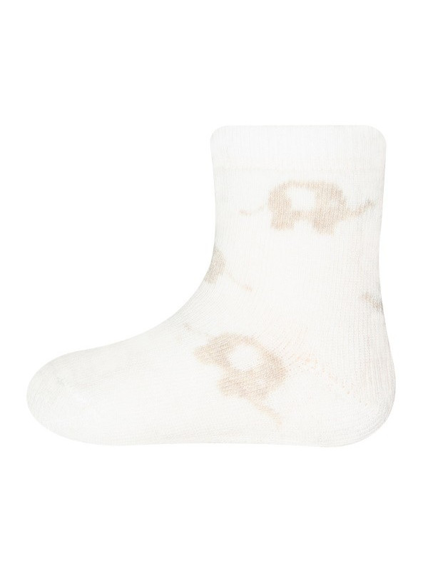 Ewers - Bio Baby Socken Doppelpack mit Elefanten-Motiv, beige