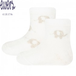 Ewers - Bio Baby Thermo Socken Doppelpack mit Elefanten-Motiv, beige