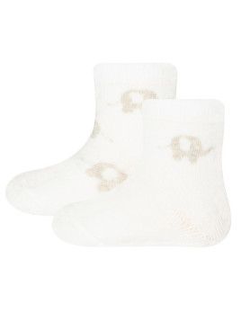 Ewers - Bio Baby Socken Doppelpack mit Elefanten-Motiv, beige