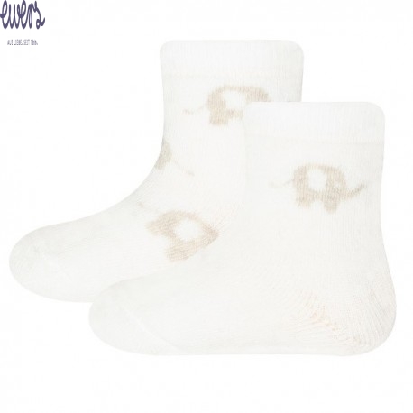 Ewers - Bio Baby Socken Doppelpack mit Elefanten-Motiv, beige