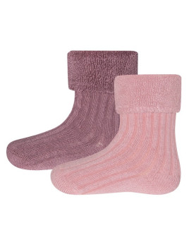 Ewers - Bio Baby Flausch Socken Doppelpack, rosa