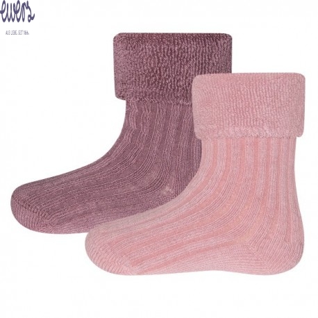 Ewers - Bio Baby Flausch Socken Doppelpack, rosa