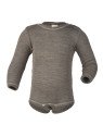 ENGEL - Bio Baby Body langarm, Wolle/Seide, walnuss