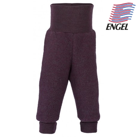 ENGEL - Bio Baby Fleece Hose mit Nabelbund, Wolle, lila