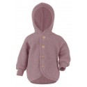 ENGEL - Bio Baby Fleece Jacke mit Kapuze, Wolle, rosenholz