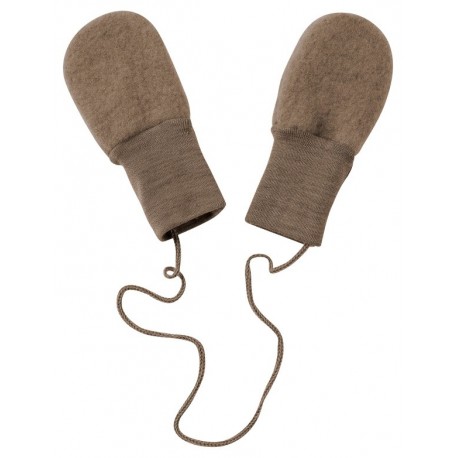 ENGEL - Bio Baby Fleece Fäustel, Wolle, walnuss