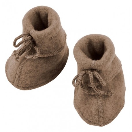ENGEL - Bio Baby Fleece Schuhe, Wolle, walnuss