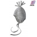 ENGEL - Bio Baby Fleece Mütze mit Puschel, Wolle, grau