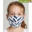 loud + proud - Bio Kinder Mund- und Nasenmaske mit Krokodil-Druck, blau