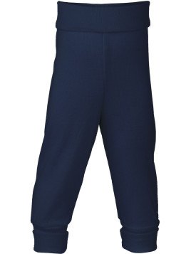 ENGEL - Bio Baby Hose mit Nabelbund, Wolle/Seide, marine
