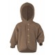 ENGEL - Bio Baby Fleece Jacke mit Kapuze, Wolle, walnuss