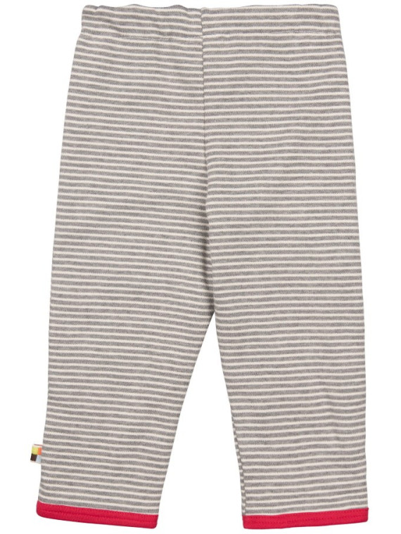 loud + proud - Bio Baby Wende Sweathose mit Streifen und Schnecken-Motiv, grau