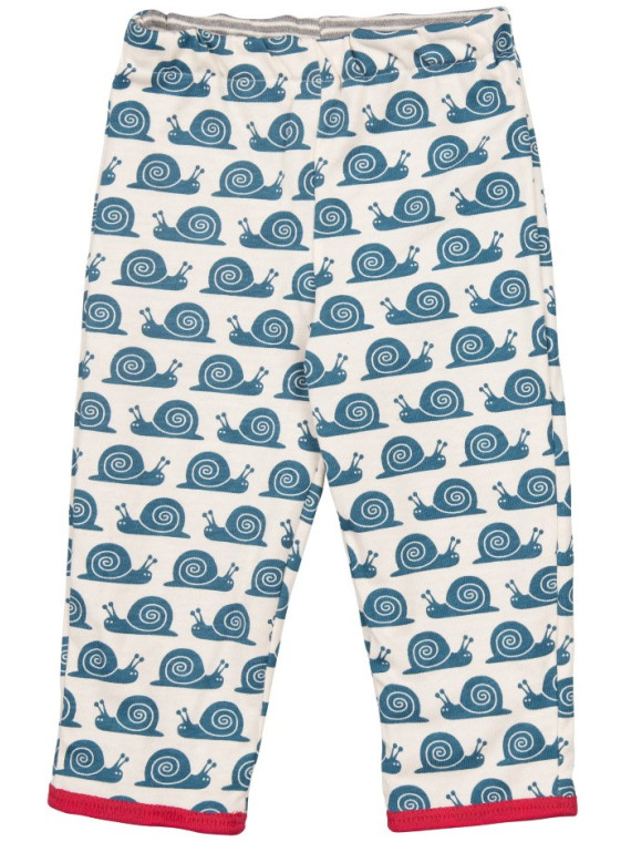 loud + proud - Bio Baby Wende Sweathose mit Streifen und Schnecken-Motiv, grau