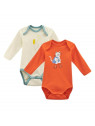 LIVING CRAFTS - Bio Baby Bodys langarm Doppelpack mit Märchen-Motiven, rot
