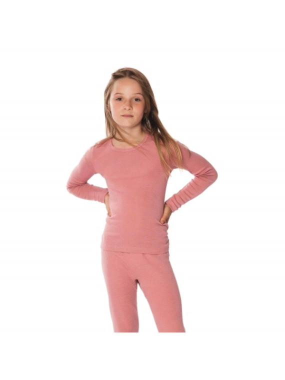 LIVING CRAFTS - Bio Kinder Unterhemd langarm , Wolle/Seide, rosa