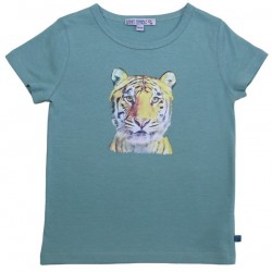 Enfant Terrible - Bio Kinder T-Shirt mit Tiger-Druck, jade