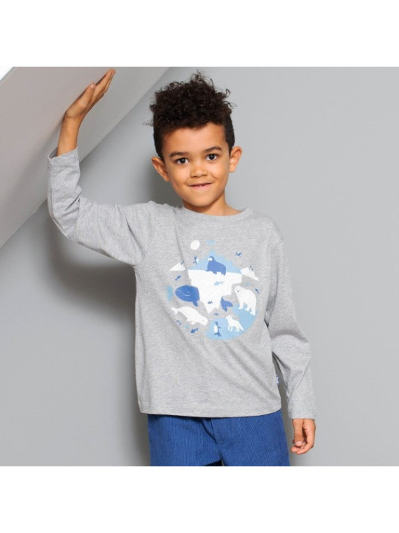 kite kids - Bio Kinder Langarmshirt mit Polarwelt-Druck