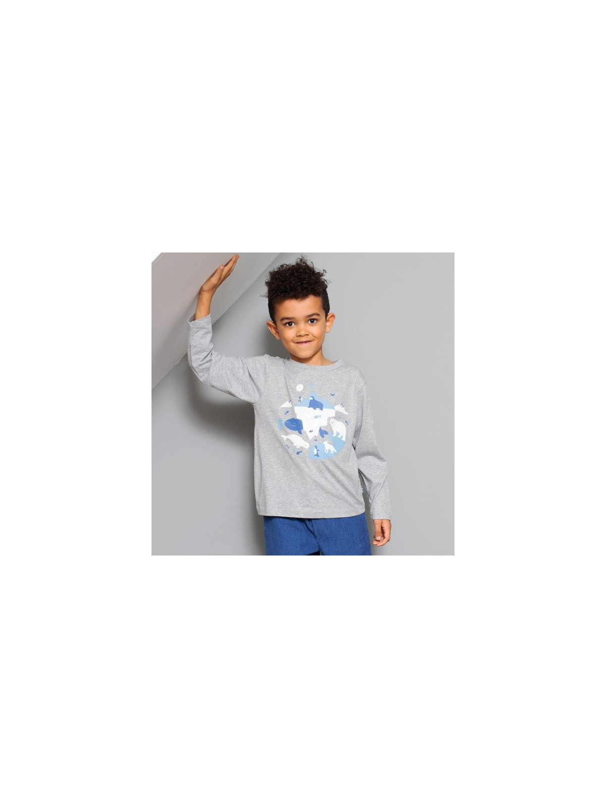 kite kids - Bio Kinder Langarmshirt mit Polarwelt-Druck
