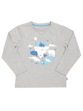 kite kids - Bio Kinder Langarmshirt mit Polarwelt-Druck