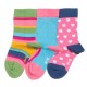 kite kids - Bio Baby Socken 3er Pack mit Herzen/Streifen/Regenbogen-Motiv