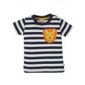 frugi - Bio Kinder T-Shirt "Polzeath " mit Streifen und Löwen-Applikation