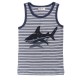 People Wear Organic - Bio Kinder Unterhemd mit Hai-Druck und Streifen