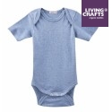 LIVING CRAFTS - Bio Baby Body kurzarm, blau melange