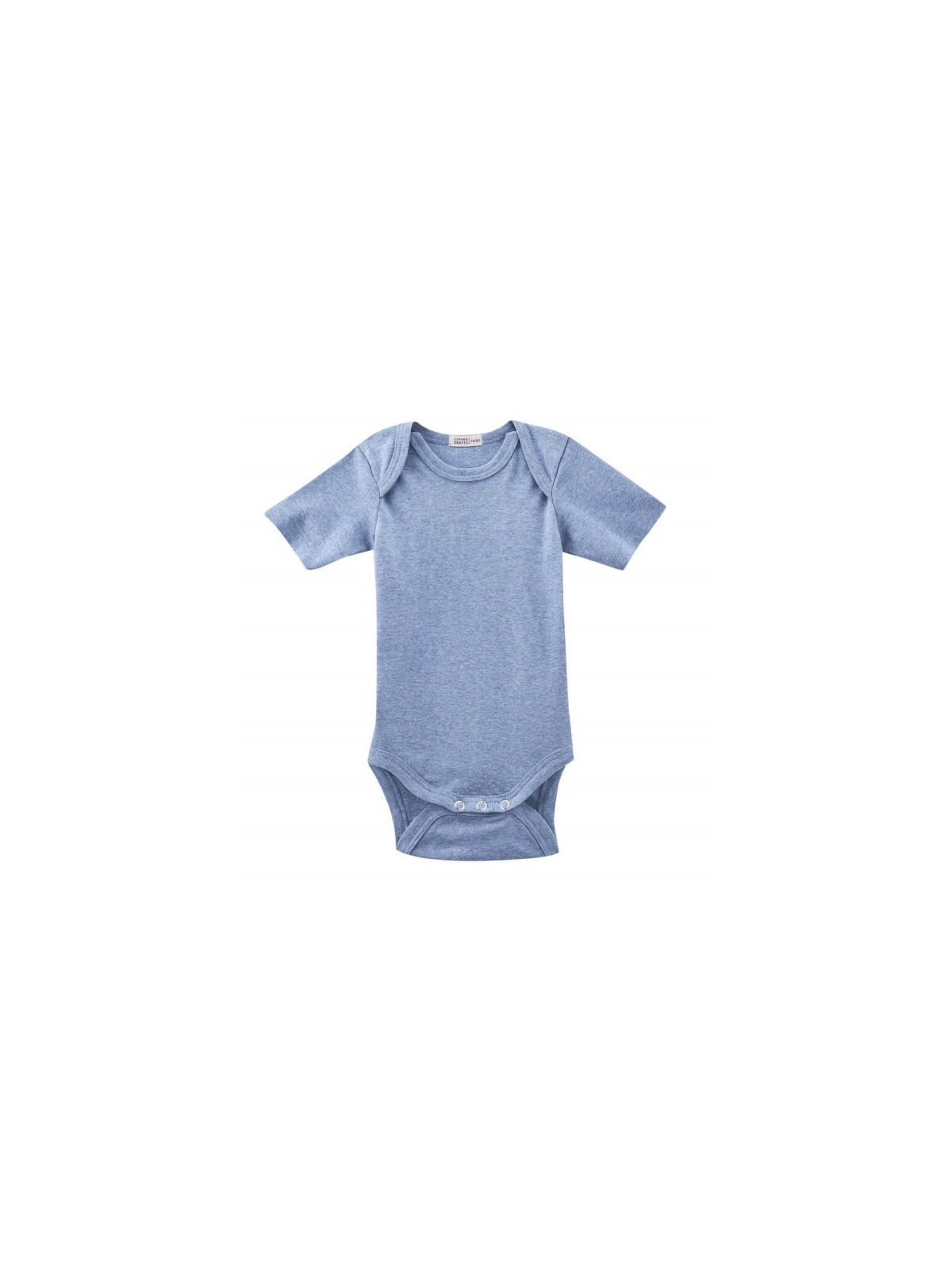 LIVING CRAFTS - Bio Baby Body kurzarm, blau melange