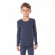 LIVING CRAFTS - Bio Kinder Unterhemd langarm , Wolle/Seide, blau