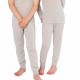 LIVING CRAFTS - Bio Kinder Unterhose lang geringelt, Wolle/Seide, grau