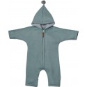 Kitz Heimat - Bio Baby Fleece Overall "Juni" mit Kapuze, Baumwolle, mint grey